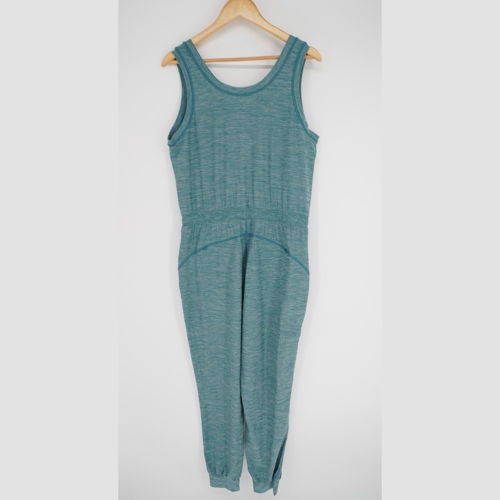 Duluth Trading Armachillo Jogger Jumpsuit  Womens M Blue Stretch Sleeveless - Picture 3 of 16